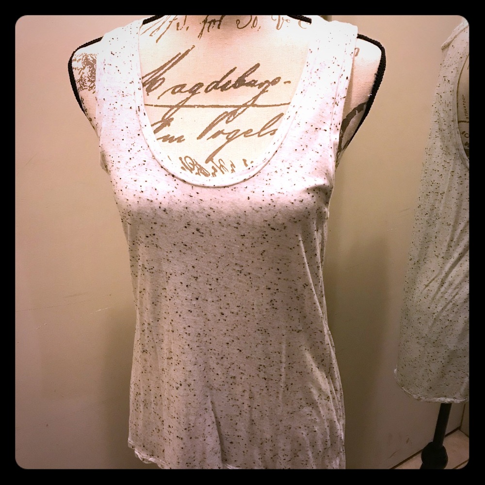 Express tank top white with black specks